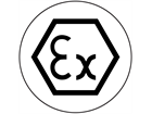 Explosion protection symbol label.