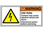 230 Volts label