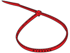 Serial numbered nylon cable ties, red