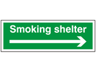 Smoking shelter, arrow right sign