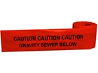 Caution gravity sewer below tape.