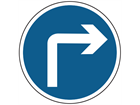 Right turn ahead sign