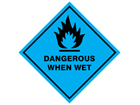 Dangerous when wet hazard warning diamond sign