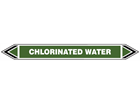 Chlorinated water flow marker label.