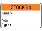 Stock number quality assurance label