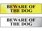 Beware of dog metal doorplate