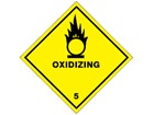 Oxidizing, class 5, hazard diamond label