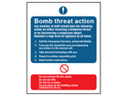 Bomb threat action sign