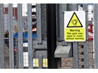Danger Machine starts automatically symbol and text safety sign.