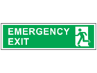 Emergency exit, symbol facing left safety sign.