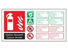 Carbon deuocsyd / Carbon dioxide extinguisher safety sign.