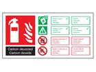 Carbon deuocsyd / Carbon dioxide extinguisher safety sign.