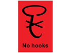 No hooks shipping label.