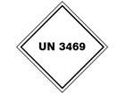 UN 3469 (Paint related material, flammable, corrosive class 3) label.