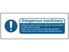 Dangerous machinery safety label.