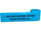 Caution water pipe below tape.