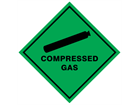 Compressed gas hazard warning diamond sign