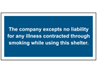 Company smoking disclaimer sign