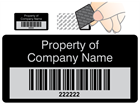 Scanmark tamper barcode label (text on colour), 19mm x 38mm