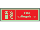 Fire extinguisher photoluminescent safety sign
