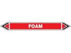 Foam flow marker label.