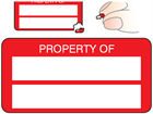 Property asset label, not numbered, destructible