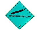 Compressed gas 2 hazard warning diamond sign