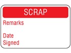 Scrap quality assurance label