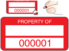 Property asset label, numbered, destructible