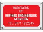 Anodised Aluminium Nameplate (Single Colour), 50mm x 75mm.