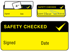 Safety checked write and seal labels.