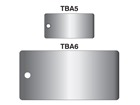 Blank aluminium rectangular metal tags.