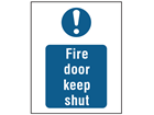 Fire door keep shut safety sign.