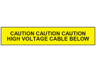 Caution high voltage cable below tape.