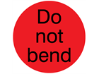 Do not bend packaging label