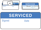 Serviced write and seal labels.