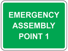 Emergency assembly point, with number or letter required sign