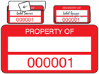 Property asset label, numbered, self laminating