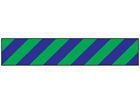 Laminated warning tape, green and blue chevron.