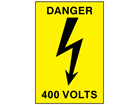 Danger 400 volts label