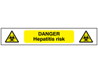 Danger Hepatitis risk symbol and text safety tape.