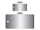 Blank stainless steel rectangular metal tags.