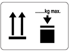 This way up, weight stacking limitation packaging symbol label