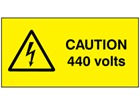 Caution 440 volts label.