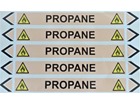 Propane flow marker label.