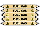 Fuel gas flow marker label.