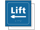 Lift, arrow left sign.