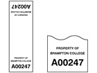 Assetmark cable wrap serial number label (black text), 75mm x 25mm