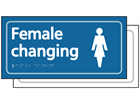 Female changing room sign.