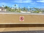 No stepping on surface symbol safety sign.
